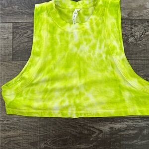 Lululemon Athletica Yellow Green Crop Muscle Tee